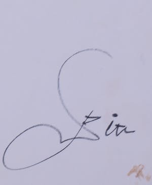 Franscz Witte - Olieverf en krijt op papier, Zonder titel kopen? Bied vanaf 1!