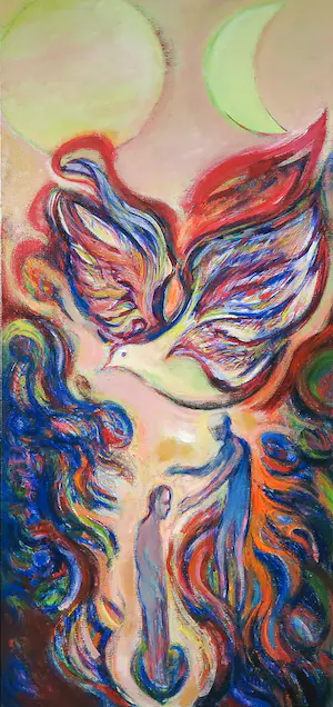 Willem Claassen - Acryl op doek, Doop in de Jordaan - Ingelijst (Groot formaat!) kopen? Bied vanaf 50!