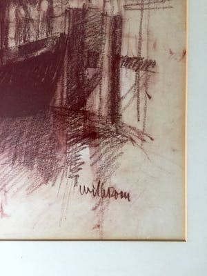 Dirkje Kuik - "Havengezicht" - Pasteltekening, Ingelijst kopen? Bied vanaf 115!