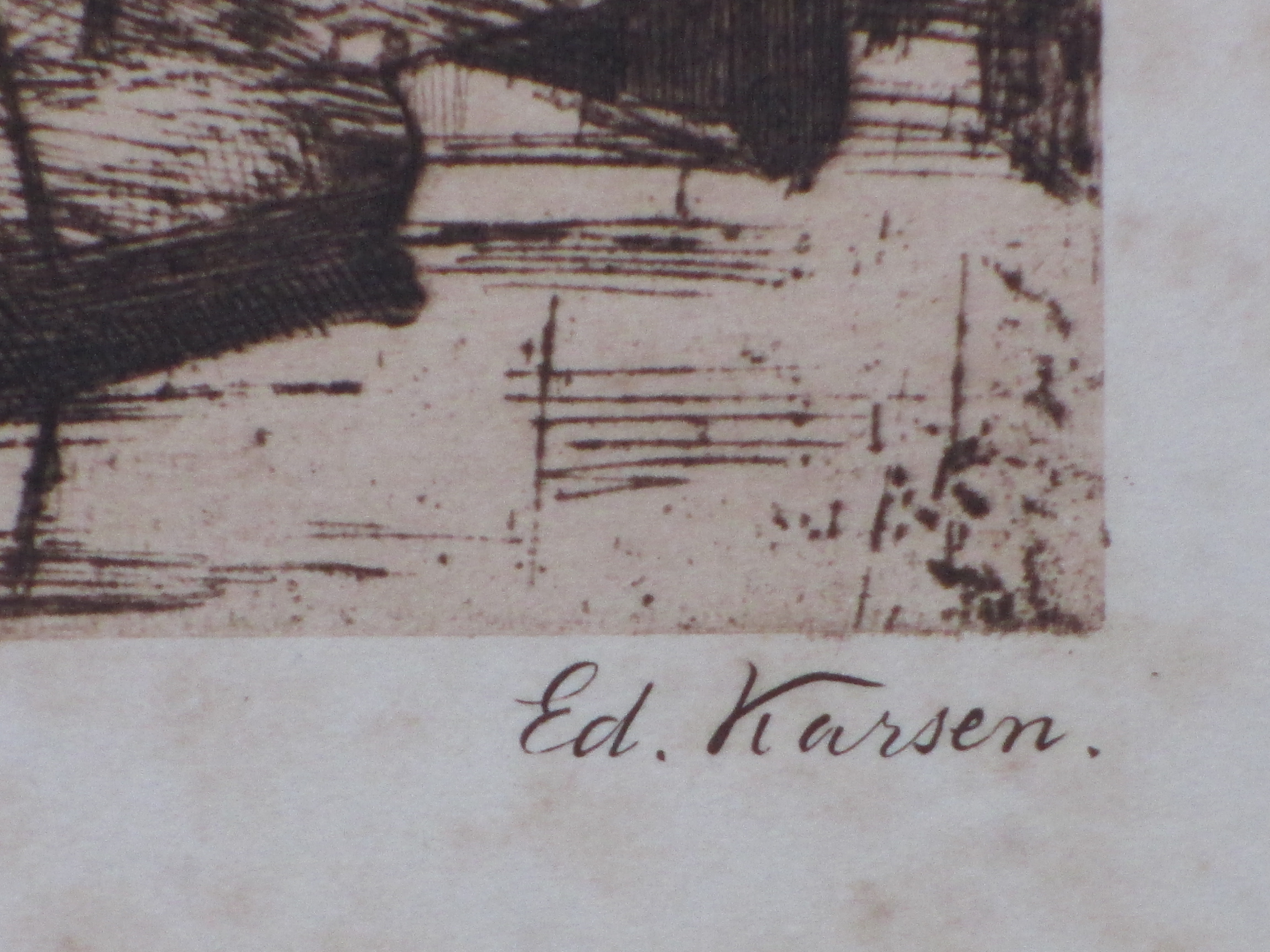 Eduard Karsen - Huizen aan de slootkant - Ets kopen? Bied vanaf 45!