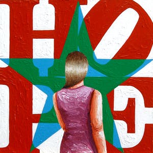 Gerard Boersma - Star Of Hope (Vrouw kijkend naar schilderij van Robert Indiana) kopen? Bied vanaf 75!