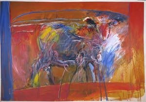 Franscz Witte - Gemengde techniek op papier, Abstract dier (Groot) kopen? Bied vanaf 1!