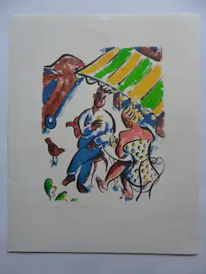 Eddy Varekamp - Litho, Lekker op het terras. verkauft für € 35!