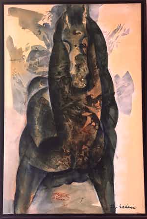 Frits van Eeden - Groot schilderij van paard (1/2) verkocht voor € 300!