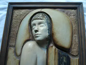 Klaas de Boer - & Reinier den Adel : Reliëfbeeld van keramiek , Keramisch tableau - 1983 kopen? Bied vanaf 500!