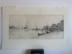 William Lionel Wyllie - Large passenger ferry steaming into mediterranien harbour kaufen? Bieten Sie von 1!