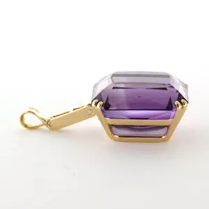 14k roségouden hanger met kolossale amethist kopen? Bied vanaf 500!