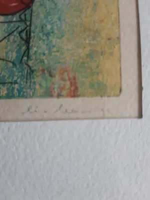 Lia van Leeuwen - vier kleine etsen van tulpen en figuurtjes kopen? Bied vanaf 20!