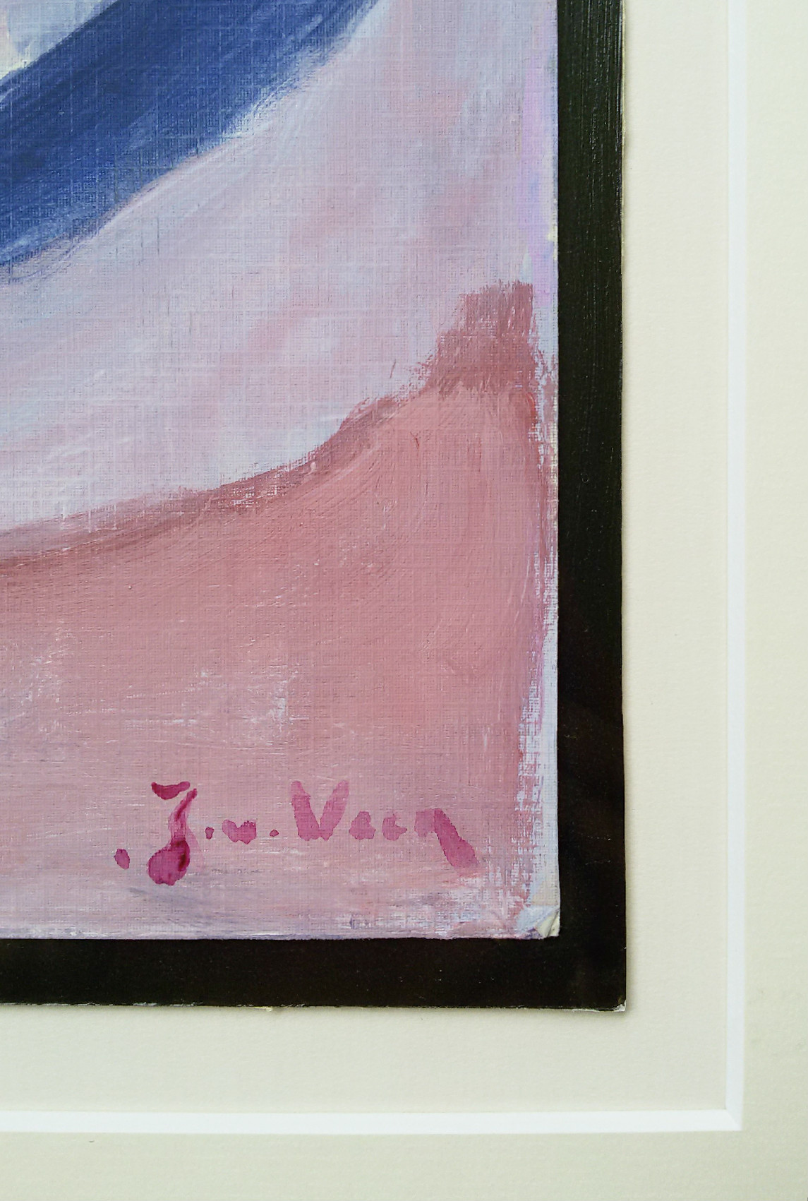 Jaap van Veen - Abstracte compositie, verf op karton (prachtig ingelijst) kopen? Bied vanaf 50!