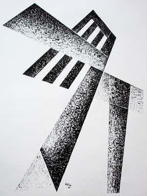 Toon Kelder - litho: Abstract - 1965 verkocht voor € 45!