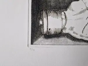 Herman Berserik - Grote monochrome 1969 "Ets "hand" - zeer kleine oplage (5/12) gesigneerd kopen? Bied vanaf 36!