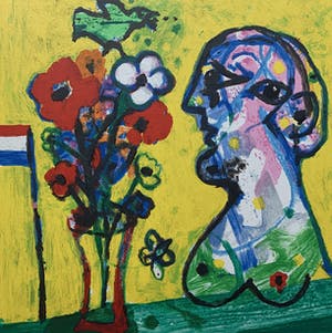Hans Truijen - kleurenzeefdruk | 'Bloemen voor Gea' | 1995 kopen? Bied vanaf 80!