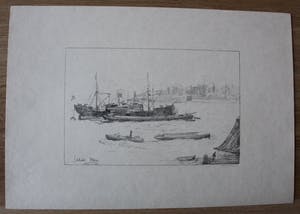 Frederika Broeksmit - Litho: boten op de Nieuwe Maas bij Rotterdam kopen? Bied vanaf 45!