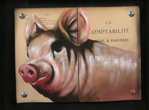 Jan Bollaert - Gemengde techniek op papier, La comptabilité - Ingelijst kopen? Bied vanaf 1!