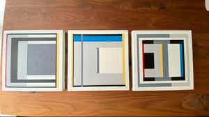 Kees Segers - drie kleine schilderijtjes op canvas verkocht voor € 100!