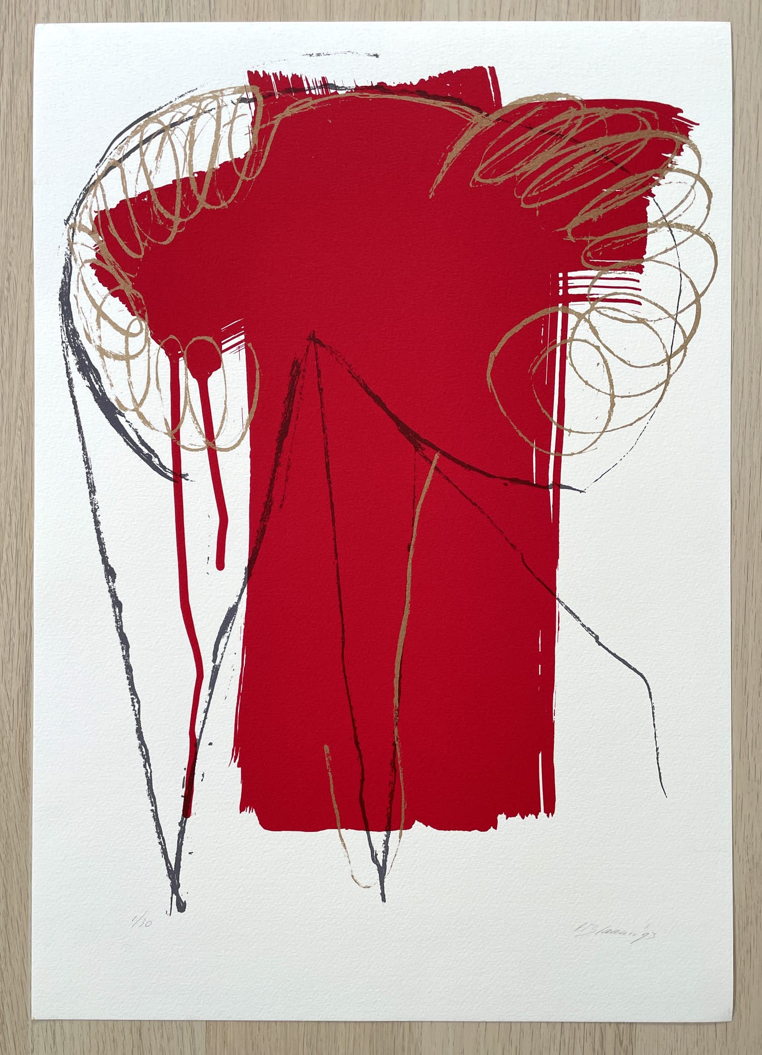 Hans Blaauw - abstracte zeefdruk zonder titel kopen? Bied vanaf 25!