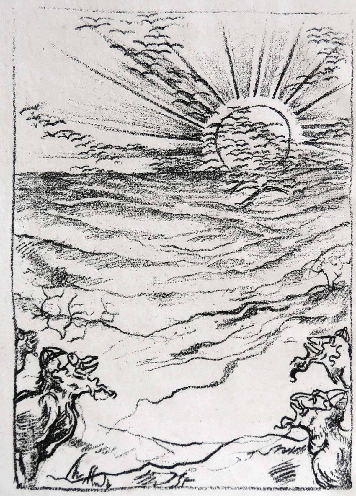 Jakob Steinhardt - Die Schwalben. Original Kreide-Lithographie auf Japan 1920 kaufen? Bieten Sie von 75!