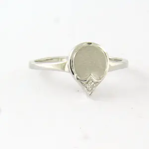 14k witgouden ring met een 8 kant geslepen diamant tot 0.01ct kopen? Bied vanaf 160!