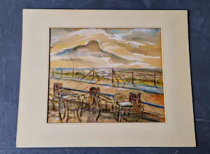 Bob Denneboom - Joods Amsterdamse impressionist - Sfeervolle 1947 pastel "zonsondergang Egmond" kopen? Bied vanaf 73!