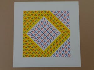 Henk van der Plas - GEOMETRIE / KLEURZEEFDRUK / 46x46cm / SIG / 1985 kopen? Bied vanaf 25!
