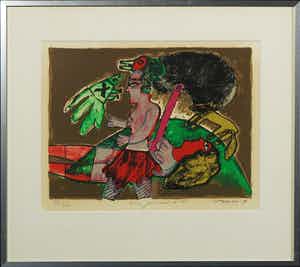 Corneille - Litho, Une journeé d'eté - Ingelijst verkocht voor € 150!