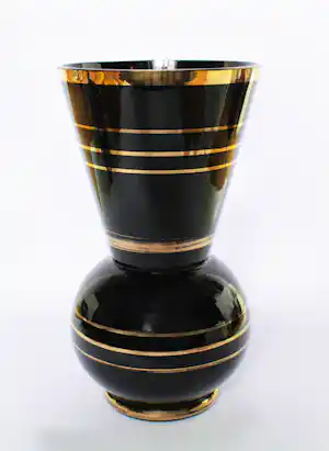 AcheterGlasfabriek De Rupel Boom - glazen hyaliet vaas met gouden banden? Enchérissez de 30!