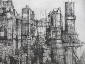 Dirkje Kuik - Afgebrand huis - Ets kopen? Bied vanaf 70!