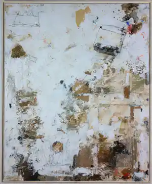 Henk Kraayenzank - Gemengde techniek (olieverf, collage) op doek, Zonder titel - Ingelijst verkauft für € 250!