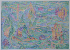 Elska 't Hoen - TROPISCH AQUARIUM / ORIGINEEL WERK / 68x87cm / KADER kopen? Bied vanaf 35!