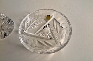 Niet of onleesbaar gesigneerd - 8x Decoratiekristal: 4 RCR Italiaanse Parfumflesjes, Russische Hoorn, Vaas e.a. kopen? Bied vanaf 1!