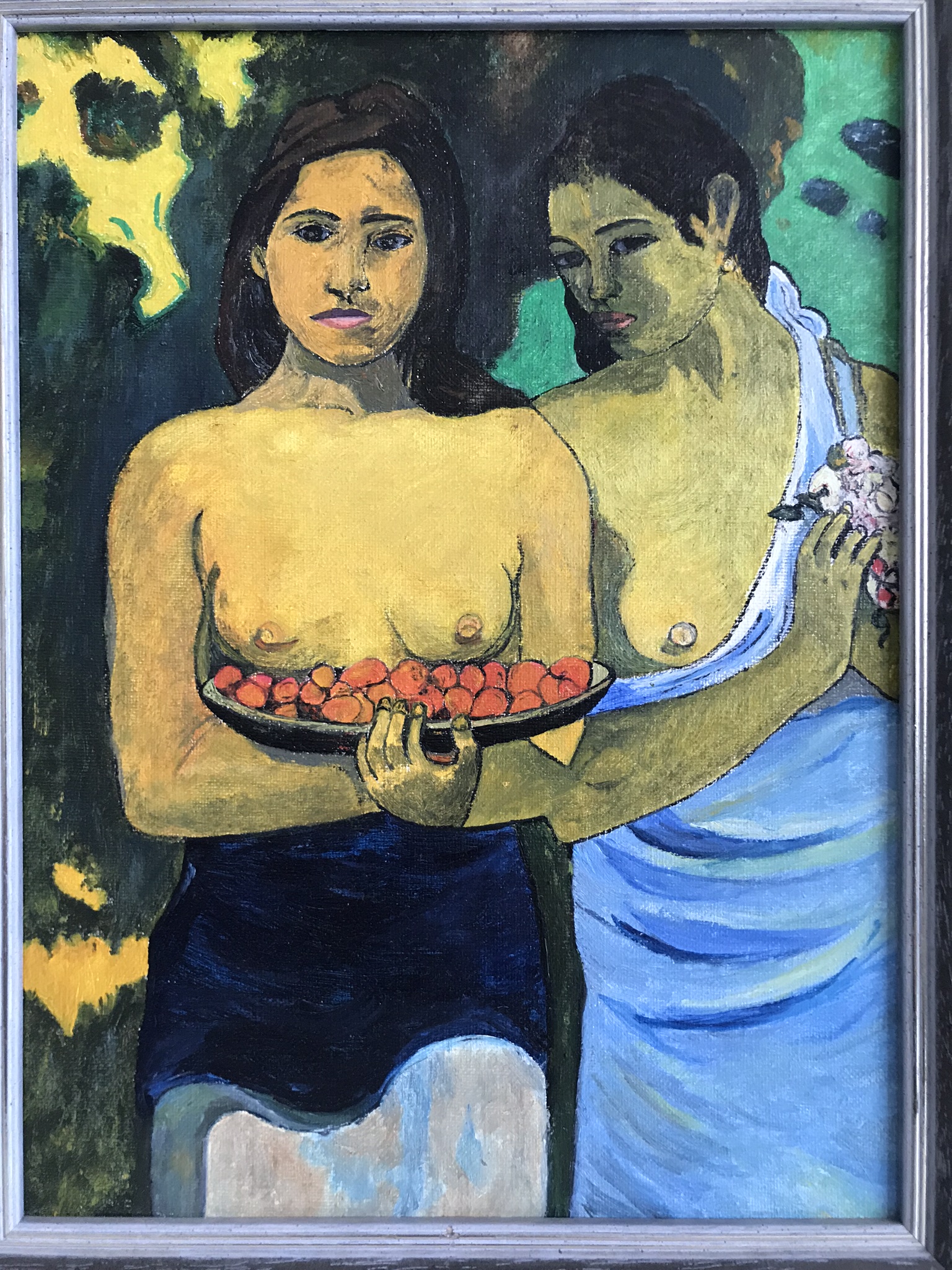 Niet of onleesbaar gesigneerd - Reproductie van Gauguin - Twee Tahitiaanse vrouwen kopen? Bied vanaf 1!