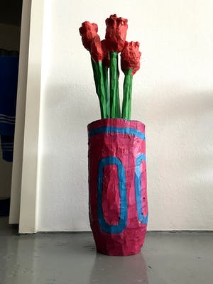 Peter Bastiaanssen - Rode Rozen in Paarse Vaas - Hout kopen? Bied vanaf 1!