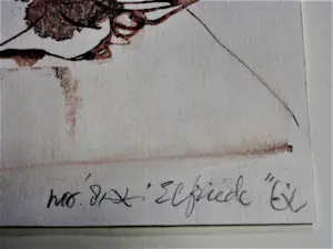 Lies Cosijn - Vooraanstaand Keramiste -Twee (2) Inkt tekeningen "Fietje" fraai ingelijst kopen? Bied vanaf 48!