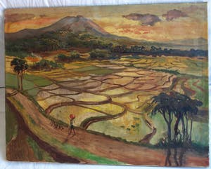 Niet of onleesbaar gesigneerd - Olieverf op doek , Indonesië ? , “Man met Eenden” - 70 x 90 cm kopen? Bied vanaf 10!