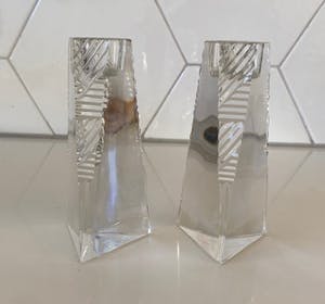 Villeroy en Boch - Twee kristallen Prisma kandelaren kopen? Bied vanaf 1!