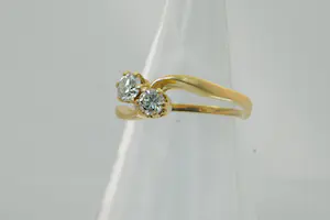73 - Chique 20 Krt geel gouden slag-ring met ca 0.50 ct briljant - klein model kopen? Bied vanaf 380!