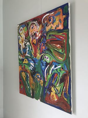 Finn Pedersen - Olieverf op doek - 2008 - zeer kleurrijk werk kopen? Bied vanaf 465!