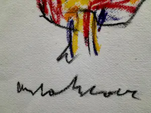 Anton Heyboer - Kip - krijt op geschept papier - 1995 - 35 x 26 cm - ingelijst kopen? Bied vanaf 165!