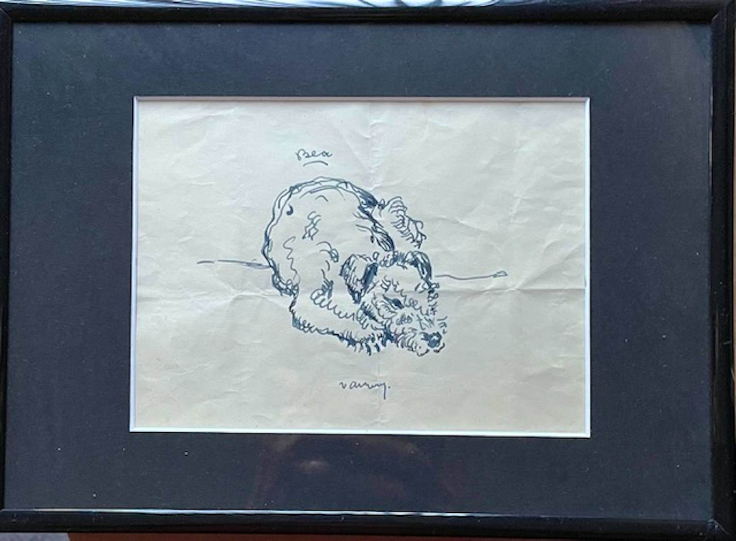 Jan van Anrooy - Tekening Honden Bea en Melis - Tekening 2 x kopen? Bied vanaf 15!