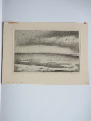 Jan Deodatus - Drooggevallen inham bij duinen - Ets kopen? Bied vanaf 75!