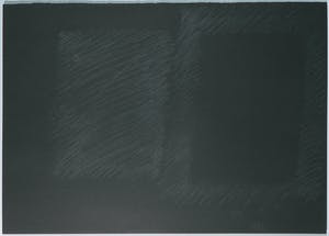 Joseph Beuys - Zeefdruk in grijs op zwart velijnpapier, uit Frammenti Veneziani - Ingelijst kopen? Bied vanaf 1!