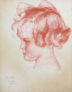 Toon Kelder - Sanguine op papier, Portret van Judith kopen? Bied vanaf 100!