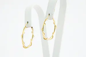 160 - 1 Paar grote 18 karaats gouden gedraaide "Kabeltouw" oorringen kopen? Bied vanaf 125!