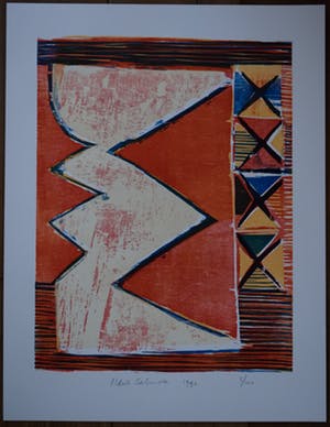 Aldrik Salverda - Kleurenlitho ZONDER TITEL Handgesigneerd. kopen? Bied vanaf 45!