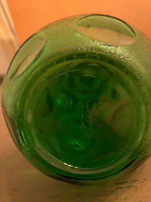 Empoli Glas - Vintage dimpled green kristallen wijnkaraf, Empoli ‘Genie’ bottle. kopen? Bied vanaf 55!