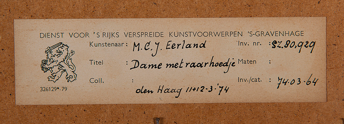 Jaap Eerland - Dame met raar hoedje - Kleurpotlood en aquarel op papier kopen? Bied vanaf 10!