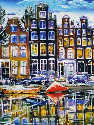 Elena Polyakova - Amsterdamse gracht in de winter kopen? Bied vanaf 65!