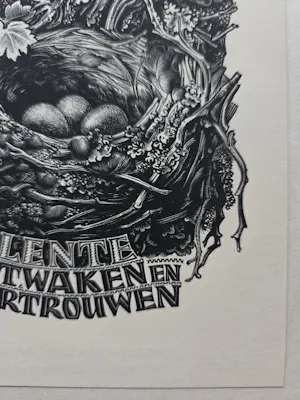 Dirk van Gelder - Paaswensch. Houtgravure. 1940. kopen? Bied vanaf 49!