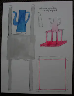 Klaas Gubbels - litho met aquarel: "bouwplaat" - 1984 kopen? Bied vanaf 295!