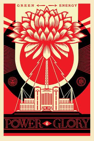 Shepard Fairey - GREEN POWER verkocht voor € 1!